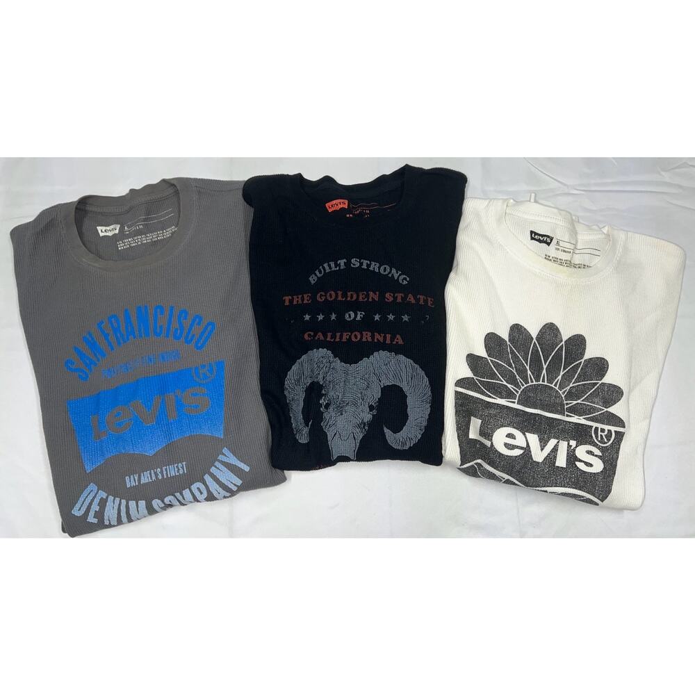 Lot of 3 Levi’s Thermal Graphic Shirts Men XL